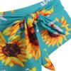 DRESSFO Women's Vacation Bikini Set  Sunflower Knot Ring Wrap Halter High Waist Tummy Control Swimwear (Multi/1X) view 4