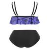 DRESSFO Women's Bikini Set High Waisted Bikini Two Piece Bathing Suit Tummy Control Tankini Gothic Skull Swimsuit (Light Purple2/1X) view 4
