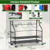 FHXZH 3 Golf Bag Storage Garage Organizer, Golf Bag Stand Fit for 3 Golf Bags, Golf Clubs, Golf Balls, Golf Equipment Accessories, Storage Rack with Wheels for Garage, Club, Shed, Basement view 3