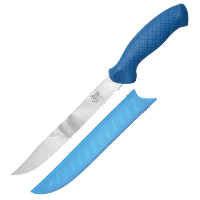 CUDA 9" AquaTuff Serrated Utility Saltwater & Freshwater Zirconium Bonding Fish Filleting Knife with Weather-Resistant Non-Slip Grip & Blade Cover