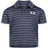 Under Armour Boys' Matchplay Short Sleeve Golf Polo, Lightweight Performance Stretch, Logo Detailing, Mid Navy Stripe, 4 view 1