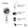 Desert Cactus Utah Jazz Retractable Badge Holder NBA ID Reel with Ticket Clip for Lanyard, Work, School & Office Access (Badge Reel A with Pouch) view 3