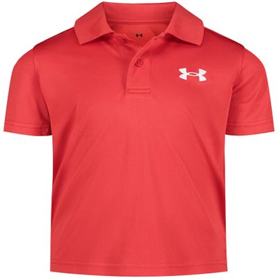 Under Armour Baby Boys' Matchplay Short Sleeve Golf Polo, Lightweight Performance Stretch, Logo Detailing, Red Solid, 18M