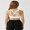 Kurve Girls Sleeveless Tank Top - Seamless Stretchy Strappy Back Crop Racerback Bra - Shirt Sports Bra for Kids, UPF 50+ Made in USA, White/Neon Purple Set, Age 4-8 Years view 4