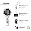 Desert Cactus Los Angeles Kings Retractable Badge Holder NHL Team ID Reel with Ticket Clip for Lanyard, Work, School & Office Access (Badge Reel with Pouch) view 3