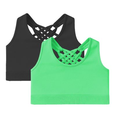 Kurve Girls' Seamless Strappy Back Racerback Sports Bra