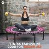 Fitness Trampoline for Adults and Kids, Indoor Rebounder Exercise Trampoline for Workout Fitness for Quiet and Safely Cushioned Bounce Workout (with Handles, Red) view 4