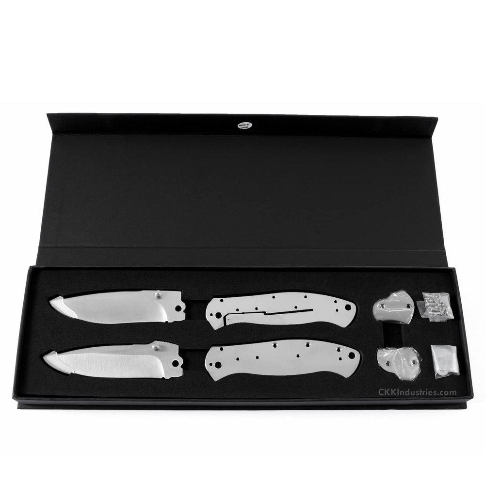 EZSMITH Knife Making Kit - DDR3-RC - DIY Folding Knife Series - (Parts Kit) - (No Handles) - (Gift Boxed) - (USA Design) - (by KnifeKits)