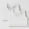 Kurve Girls Sleeveless Tank Top - Seamless Stretchy Strappy Back Crop Racerback Bra - Shirt Sports Bra for Kids, UPF 50+ Made in USA, White/White Set, Age 4-8 Years view 2