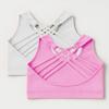 Kurve Girls Sleeveless Tank Top - Seamless Stretchy Strappy Back Crop Racerback Bra - Shirt Sports Bra for Kids, UPF 50+ Made in USA, White/Pink Set, Age 4-8 Years view 3