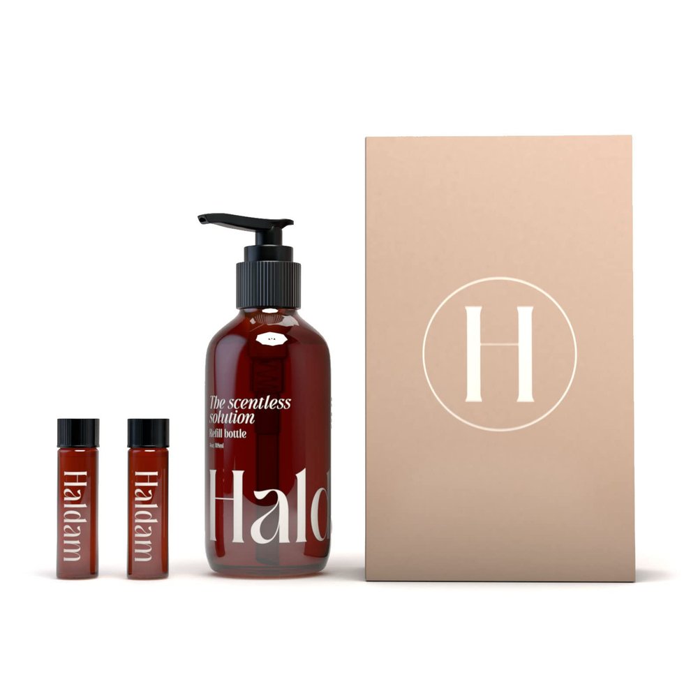 Haldam Kit- Luxury Scentless Solution Toilet Water - Before You Go - Refill bottle (4oz) + 2 mini (7ml)
