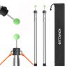 KOMCLUB Telescoping Tent Tarp Pole Adjustable Tarp Poles 3 Section Heavy Duty Canopy Poles Stainless Steel Portable Camping Poles 33"-86.61" for Hiking Car Canopy Awning 2Pcs Set (Silver) view 1