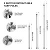 KOMCLUB Telescoping Tent Tarp Pole Adjustable Tarp Poles 3 Section Heavy Duty Canopy Poles Stainless Steel Portable Camping Poles 33"-86.61" for Hiking Car Canopy Awning 2Pcs Set (Silver) view 2