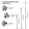 KOMCLUB Telescoping Tent Tarp Pole Adjustable Tarp Poles 3 Section Heavy Duty Canopy Poles Stainless Steel Portable Camping Poles 33"-86.61" for Hiking Car Canopy Awning 2Pcs Set (Gold) view 2