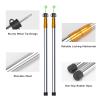 KOMCLUB Telescoping Tent Tarp Pole Adjustable Tarp Poles 3 Section Heavy Duty Canopy Poles Stainless Steel Portable Camping Poles 33"-86.61" for Hiking Car Canopy Awning 2Pcs Set (Gold) view 3