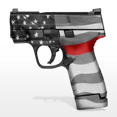 Decal Grip for Smith & Wesson M&P 9mm+.40 Shield (Thin Red Line)