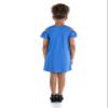 24seven Comfort Apparel Pleated Cold Shoulder Summer Dress for Girls Turquoise view 3