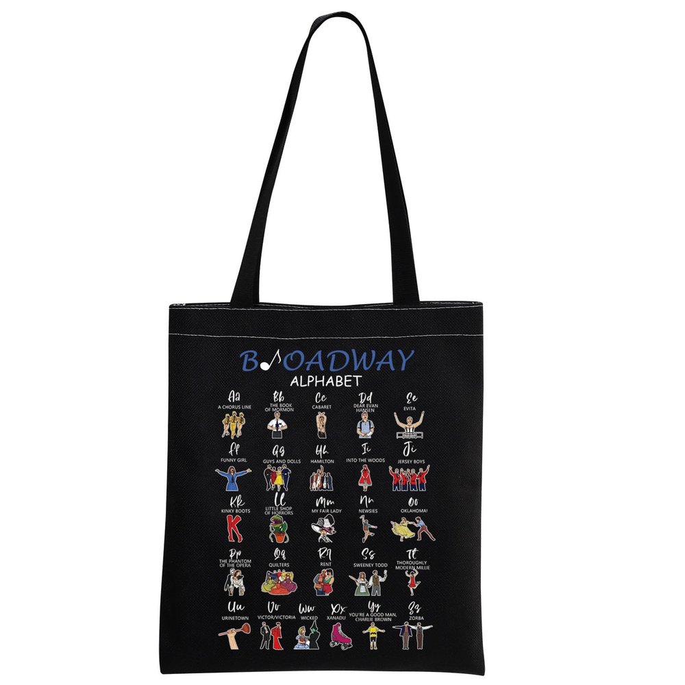 MNIGIU Musical Tote Bag Musical Lover Gift Musical Merchandise Musical Lover Gift (Black)