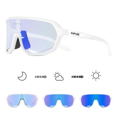 KAPVOE Photochromic Cycling Glasses for Men Women Mountain Bike Sunglasses Black Sports Goggles UV Protection
