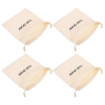 minkissy 4pcs Drawstring Cloth Storage Bags for Traveling Beige