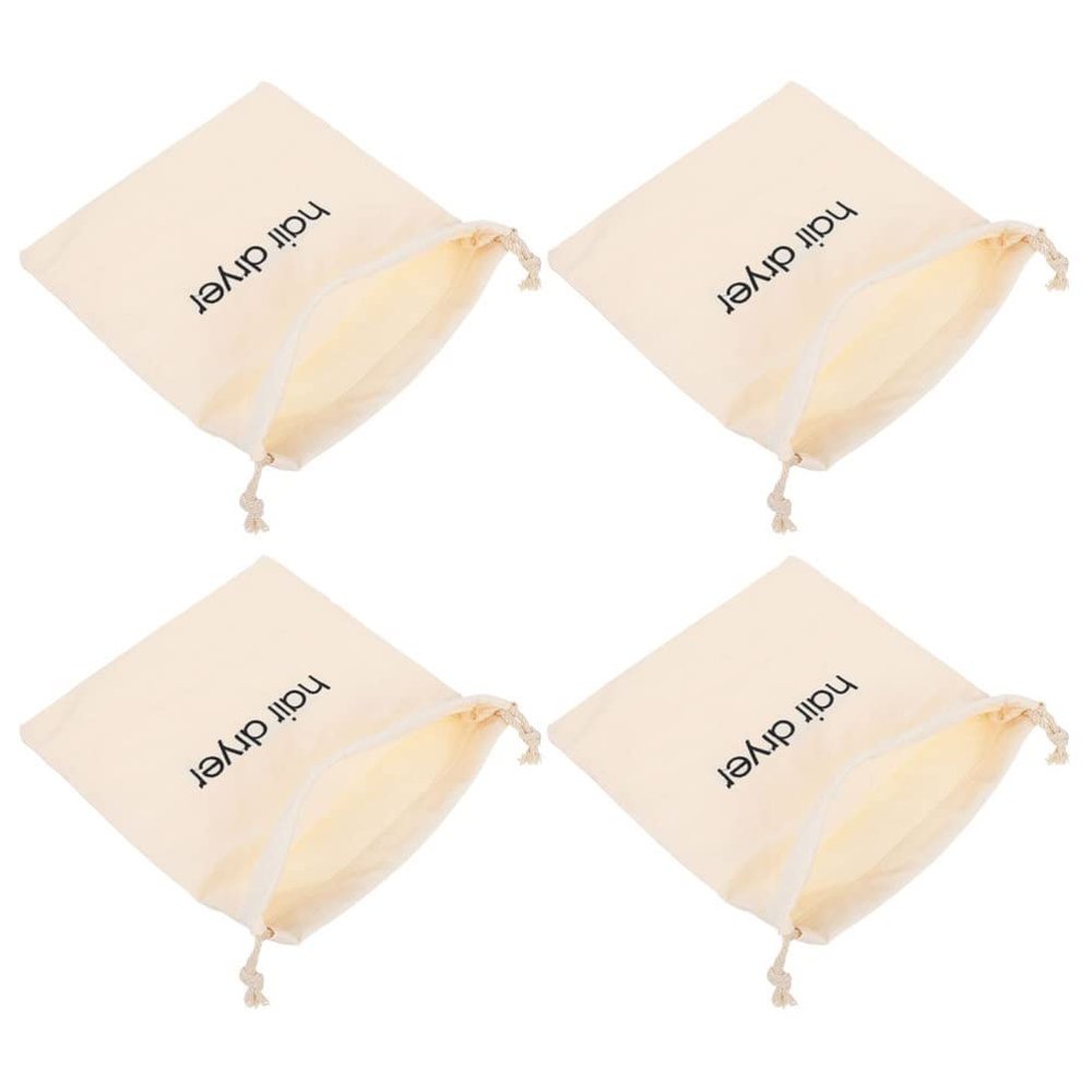 minkissy 4pcs Drawstring Cloth Storage Bags for Traveling Beige