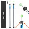KOMCLUB Telescoping Tent Tarp Pole Adjustable Tarp Poles 3 Section Heavy Duty Canopy Poles Stainless Steel Portable Camping Poles 33"-86.61" for Hiking Car Canopy Awning 2Pcs Set (Blue) view 1