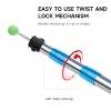KOMCLUB Telescoping Tent Tarp Pole Adjustable Tarp Poles 3 Section Heavy Duty Canopy Poles Stainless Steel Portable Camping Poles 33"-86.61" for Hiking Car Canopy Awning 2Pcs Set (Blue) view 4