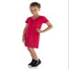 24seven Comfort Apparel Comfortable Short Sleeve T Shirt Dress for Girls Pull On Closure Girls Knee Length Red view 2
