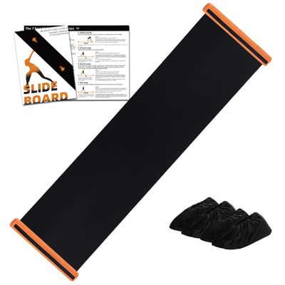 KRIXAM Slide Board For Working Out For Beginners And Pros, 4.6/6 Exercise Slide Board With 2 Sets of Shoes Booties(6ft, Black)