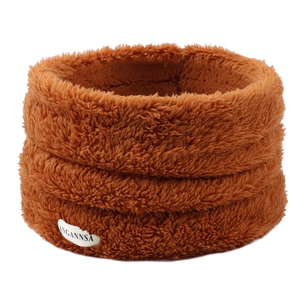 JANGANNSA Fleece Kids Scarf - Warm Winter Autumn Collar Neck Warmer 1-6Y (Caramel)