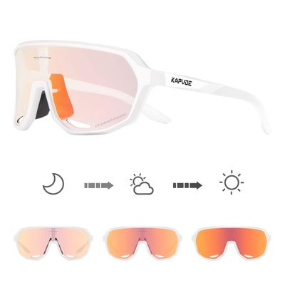 KAPVOE Photochromic Cycling Glasses for Men Women Mountain Bike Sunglasses Black Sports Goggles UV Protection