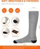 GAROCC Rechargeable Electric Heated Socks Thick Knitting Thermal Winter Warm Cotton Socks for Men Women (Color : Grey, Size : One Size) view 3