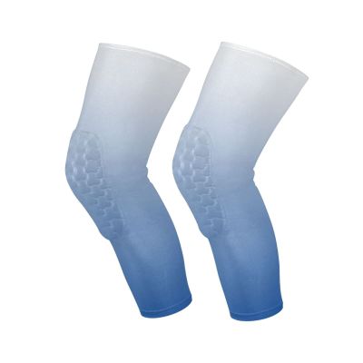 AMmao Blue Gradient Sports Knee Pads Youth Volleyball Basketball Knee Pads Long Leg Sleeves Braces Compression Wrestling Knee Pads for Boys Girls Football Dance Yoga