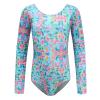 ABOCIW Gymnastics Leotards for Girls Long Sleeve Dance Leotard One Piece Sparkle Athletic Ballet Dance Leotard Top Unitard Bodysuit Ballerina Costume Dancewear Floral Print 6-7 Years view 1