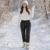 Koconh Unisex Fleece Jogging Bottoms, Fleece-Lined Waterproof Pants, Winter Warm Leggings Joggers (Black A,5XL) view 3