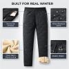 Koconh Unisex Fleece Jogging Bottoms, Fleece-Lined Waterproof Pants, Winter Warm Leggings Joggers (Black A,5XL) view 4