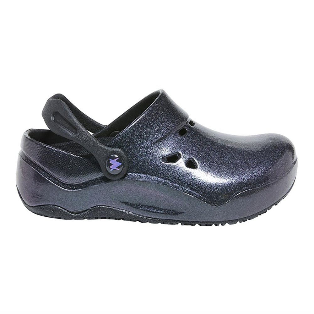 Anywear Footwear Verve Nursing Shoes Clogs for Women and Men, Slip Resistant Shoes with Heel Cushioning, Shock Absorption, and Arch Support - Electro Purple, 5 Women/3 Men