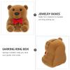 Homoyoyo Jewelry Necklace Organizer Little Bear Ring Box Cute Bear Pendant Earring Box Box Display Storage Case Box for Valentines Day,wedding ceremony, Wedding Favors view 3