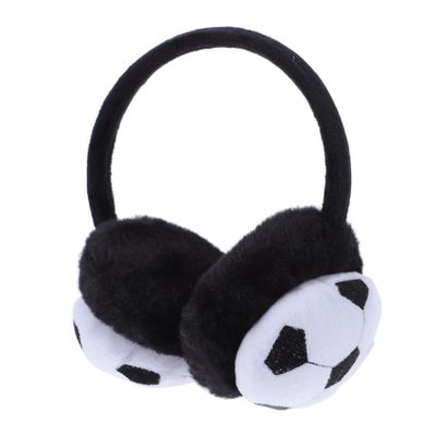 GALPADA Kids Embroidered Football EarmuffsFootball Soccer Plush Ski Faux Muffs Lovely Winter Covers Practical Earwarmer Black Children Girls Earmuffs Headband Ear Warmer Fur Warm Boys
