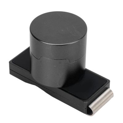 SPYMINNPOO Magnetic Billiard Chalk Holder, Aluminium Alloy Billiard Chalk Case Round Snooker Chalk Box with Fixed Clip Portable Billiard Accessories (Black)