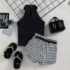 TheFound Toddler Girls Summer Outfits Sleeveless Rib Knit Halter Tops Shorts Bloomers Set Clothes view 2