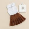 TheFound Toddler Girls Summer Outfits Sleeveless Rib Knit Halter Tops Shorts Bloomers Set Clothes view 3