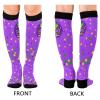 Wusikd Mardi Gras Compression Socks for Women and Men Circulation Purple Mask Long Socks for Athletic Running 1 view 2