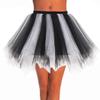 Dmaiy Women Tutu Skirt Elastic Dance Skirts Tulle Ballet Tutu Classic Adult Costume Bottoms for Festival Cosplay (Black White) view 1