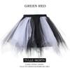 Dmaiy Women Tutu Skirt Elastic Dance Skirts Tulle Ballet Tutu Classic Adult Costume Bottoms for Festival Cosplay (Black White) view 2