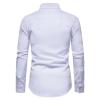 Men's Long Sleeve Button Down Shirts Lightweight Turn-Down Collar Slim Shirt Classic Stylish Business Dress Shirts (White,Medium) view 2