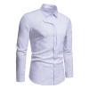 Men's Long Sleeve Button Down Shirts Lightweight Turn-Down Collar Slim Shirt Classic Stylish Business Dress Shirts (White,Medium) view 3