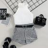 TheFound Toddler Girls Summer Outfits Sleeveless Rib Knit Halter Tops Shorts Bloomers Set Clothes view 2