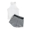 TheFound Toddler Girls Summer Outfits Sleeveless Rib Knit Halter Tops Shorts Bloomers Set Clothes view 1