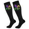Wusikd Mardi Gras Lilye Compression Socks for Women and Men Circulation Black Long Socks for Athletic Running 1 view 1